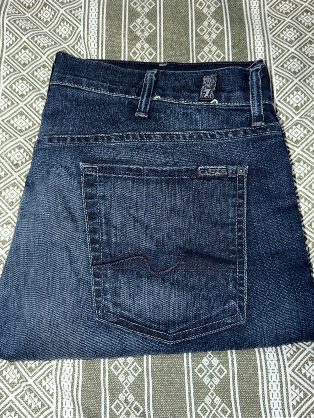 7 For All Mankind Men’s Bootcut Jeans - Dark Blue Denim